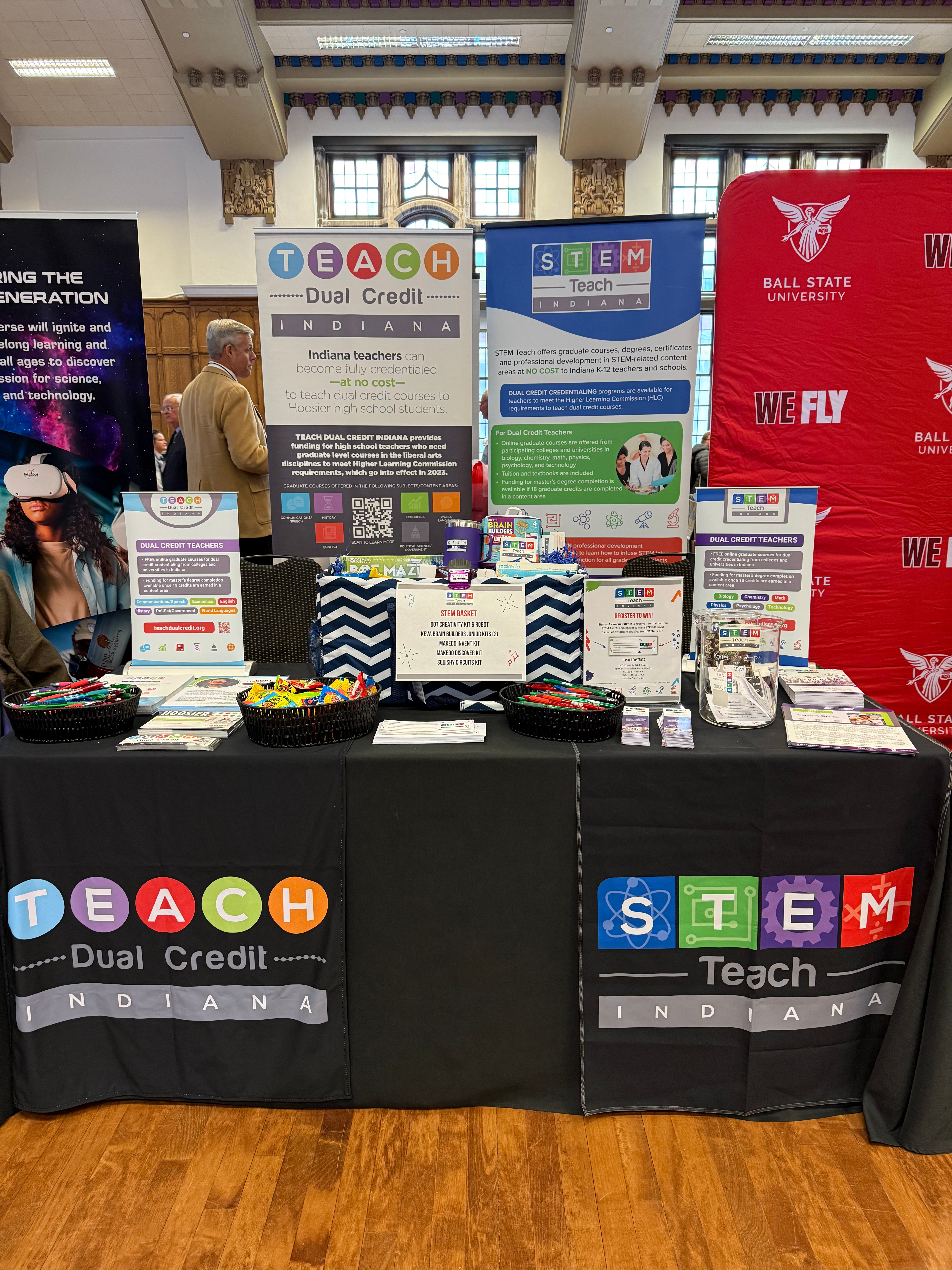 Teach Dual Credit Indiana and STEM Teach display at event