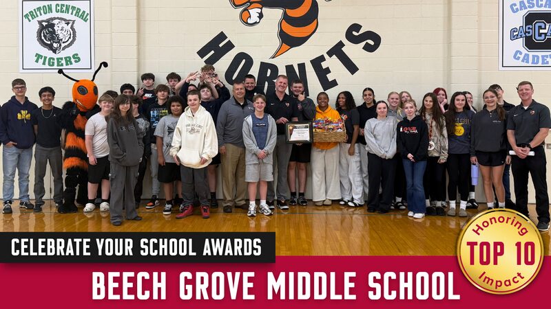 BGMS leaders and students accept Celebrate Your School Award