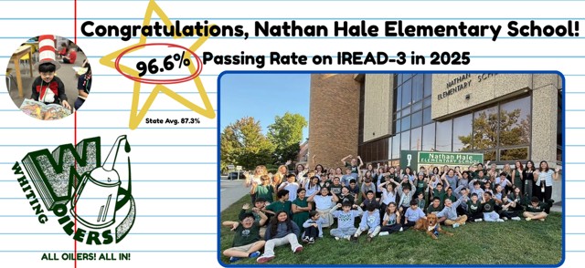 Nathan Hale billboard in downtown Whiting, Indiana